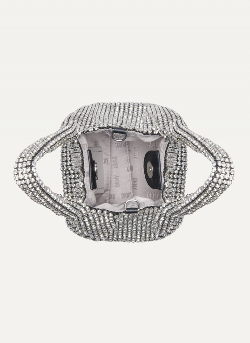 Women's Dkny Gwen Crossbody Bags Silver | I5430298