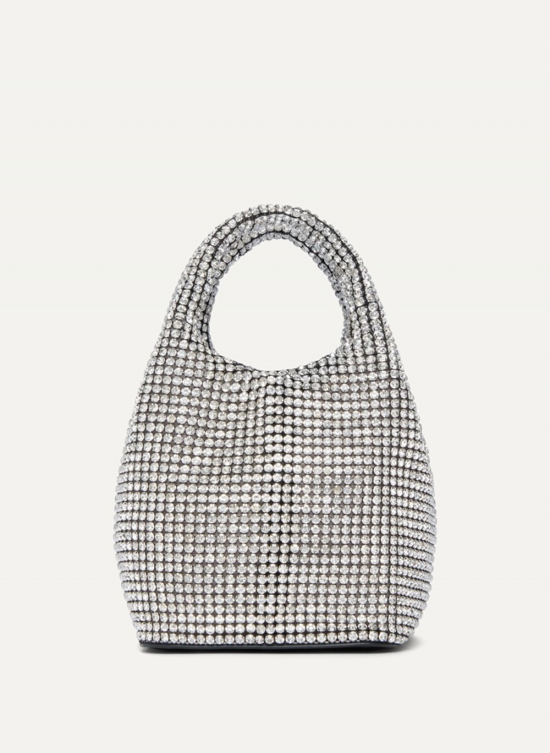 Women\'s Dkny Gwen Crossbody Bags Silver | I5430298