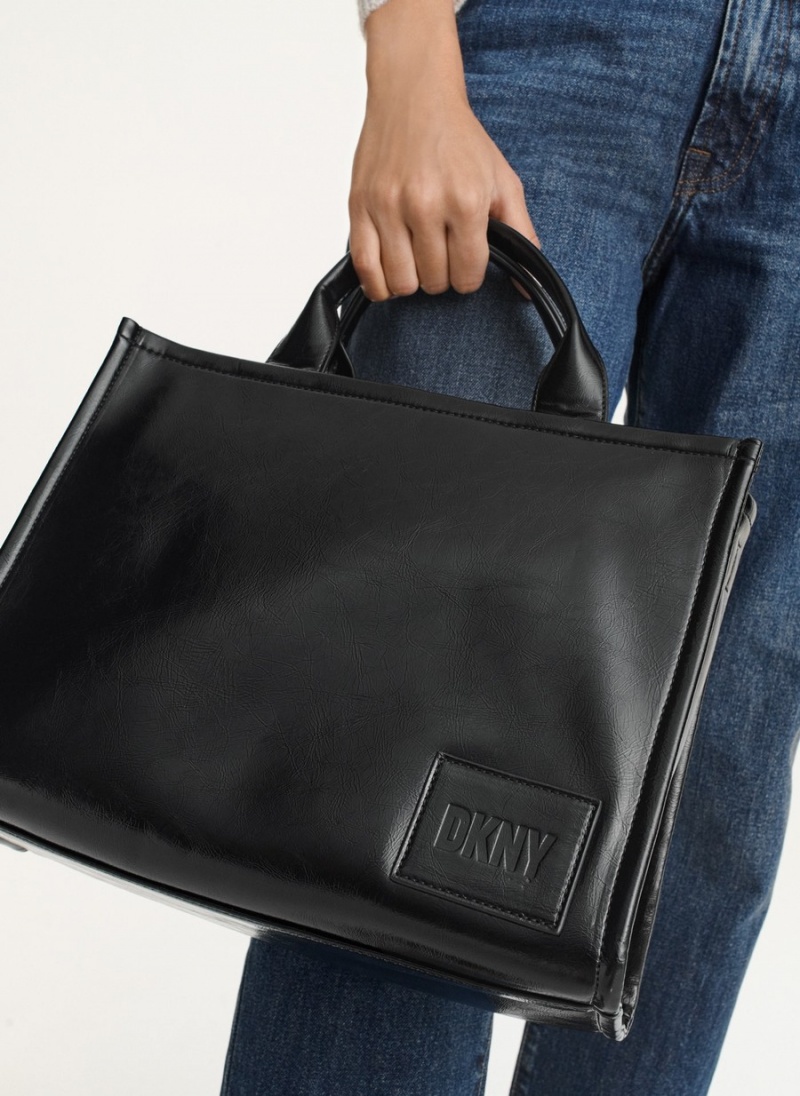 Women's Dkny Hadlee Medium Tote Bags Black | W1052495