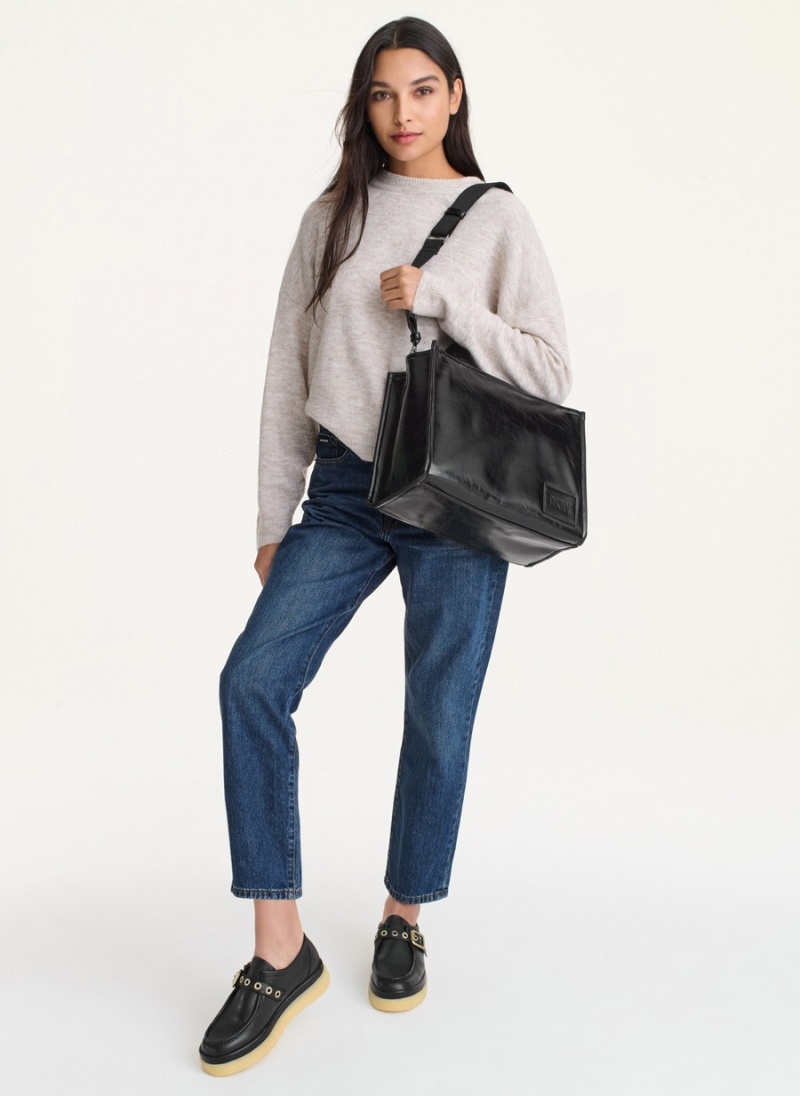 Women's Dkny Hadlee Medium Tote Bags Black | W1052495