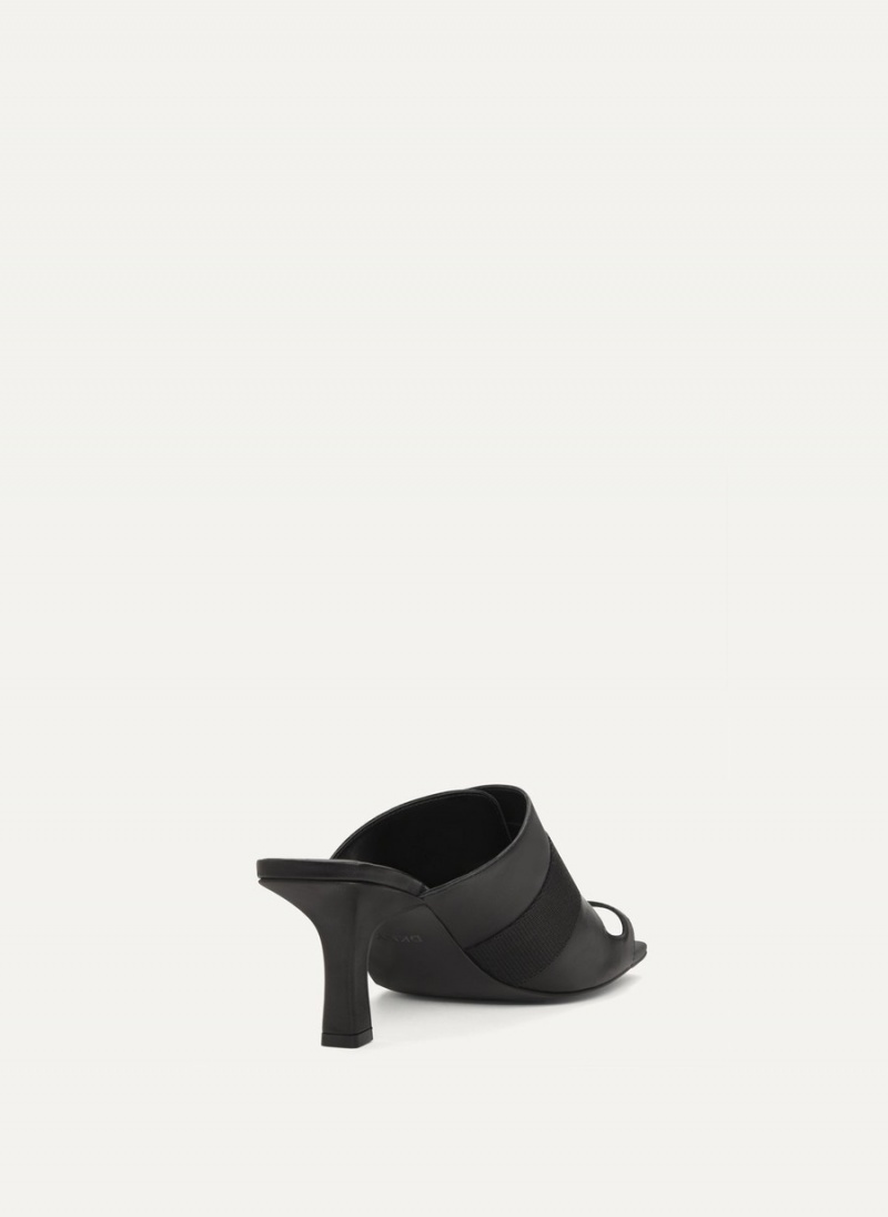 Women's Dkny Heeled Buckle Mules Black | G9837231