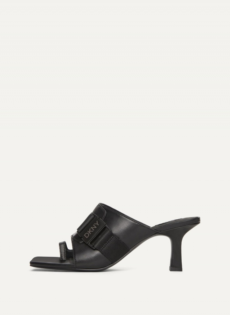 Women\'s Dkny Heeled Buckle Mules Black | G9837231