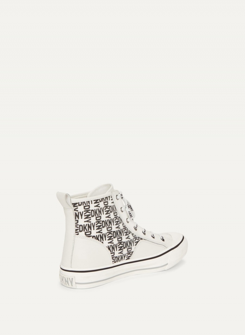 Women's Dkny High Top Logo Sneakers White | O3655675