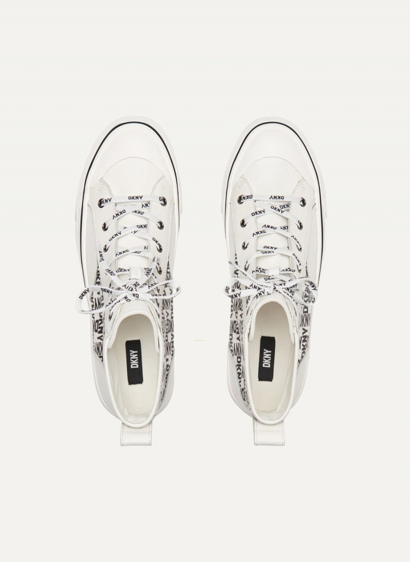 Women's Dkny High Top Logo Sneakers White | O3655675