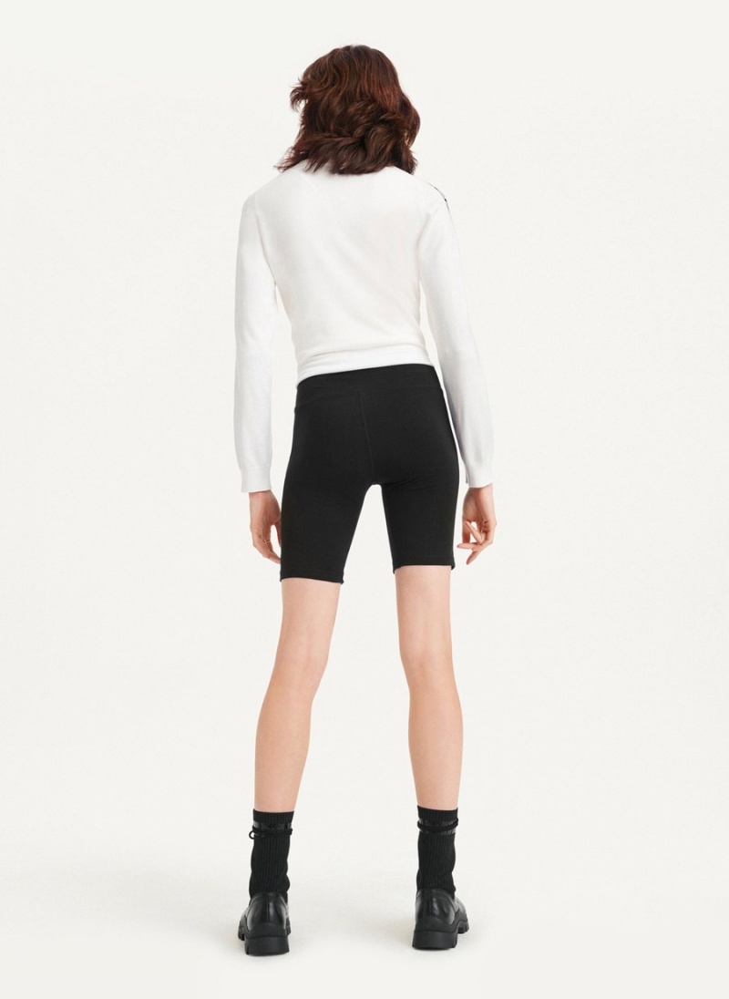 Women's Dkny High Waist Track Logo Bike Shorts Black | A6474803