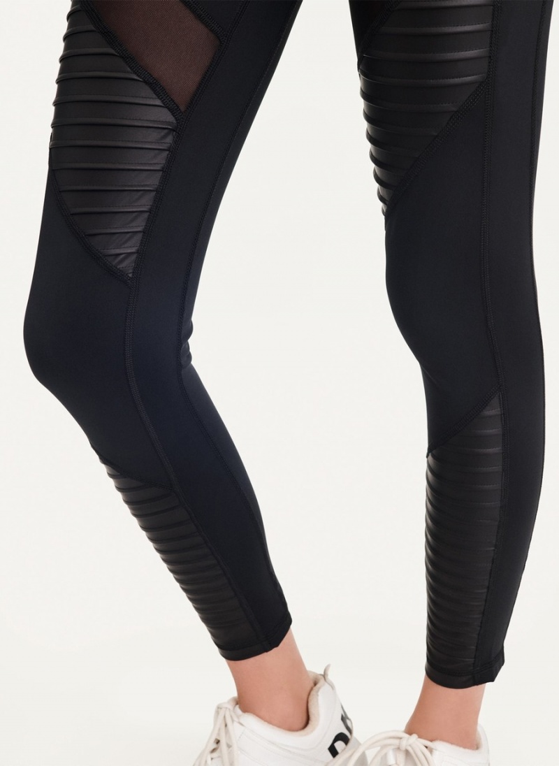 Women's Dkny High Waisted Moto Tight Black | N8755751