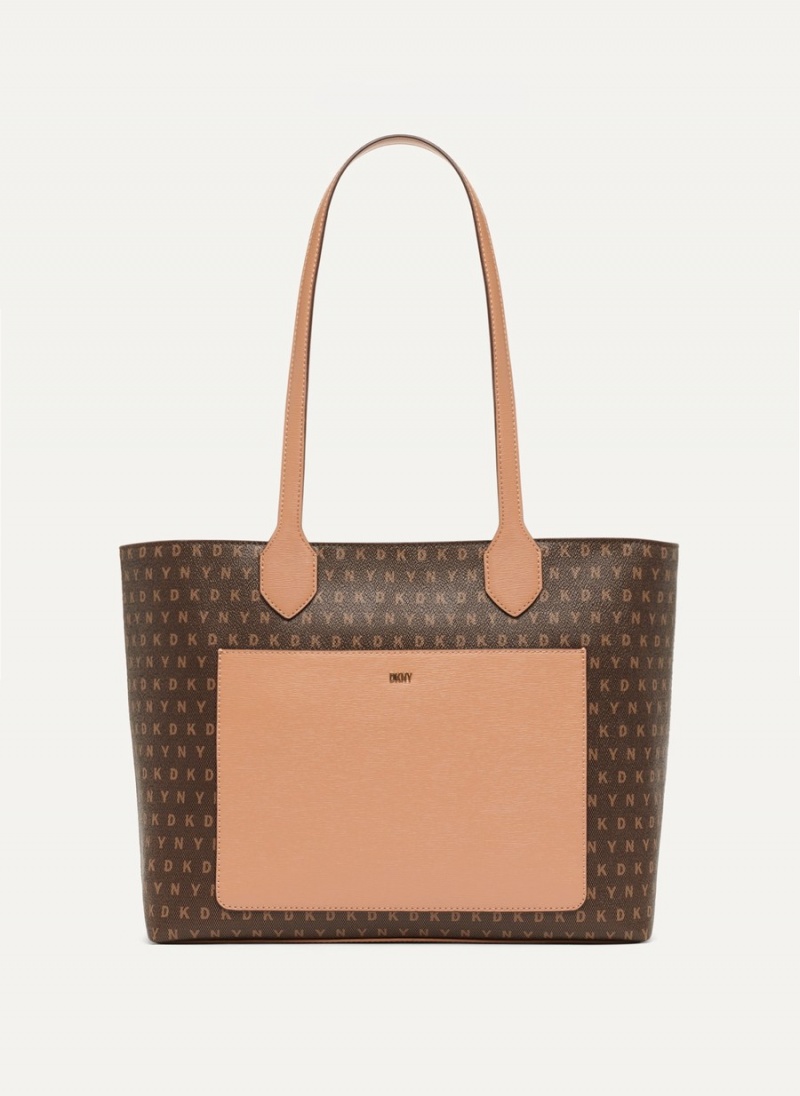 Women\'s Dkny Ines Tote Bags Brown | R1296570