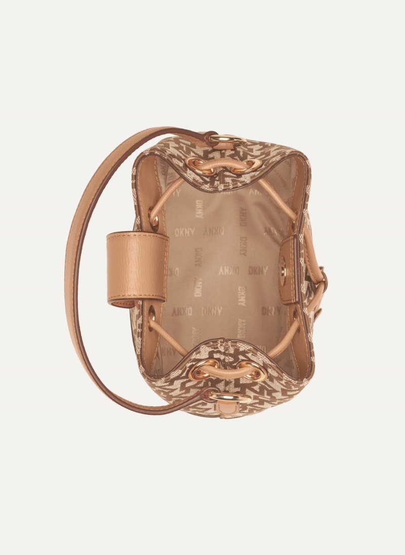 Women's Dkny Inessa Bucket Bags Beige | U4830391