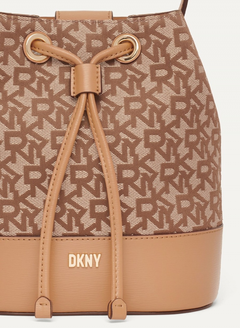 Women's Dkny Inessa Bucket Bags Beige | U4830391