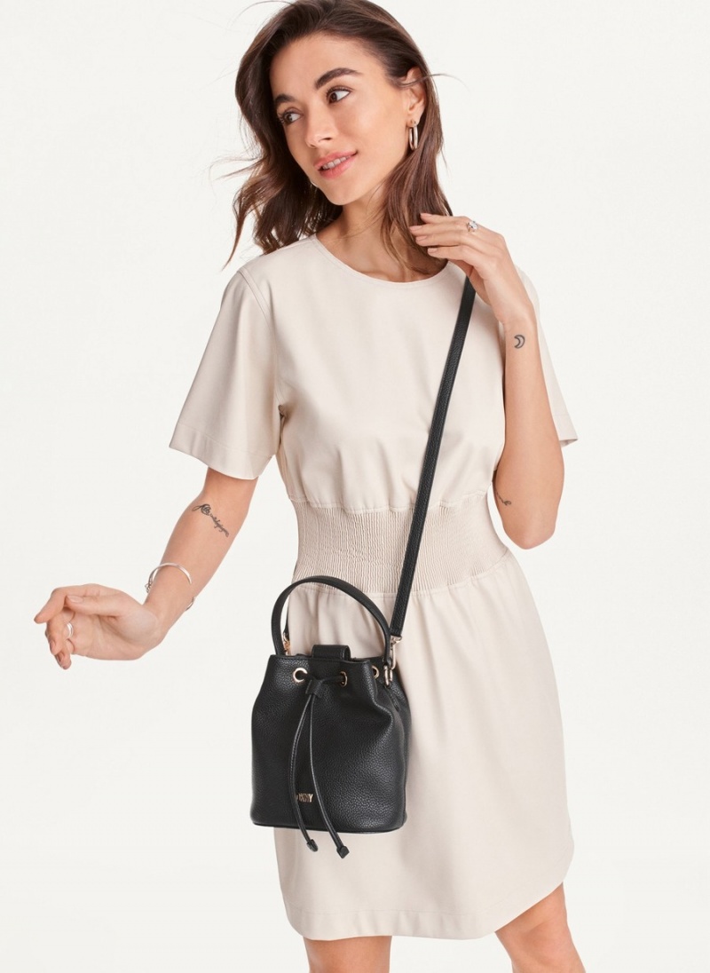 Women's Dkny Inessa Bucket Bags Black | V8953866