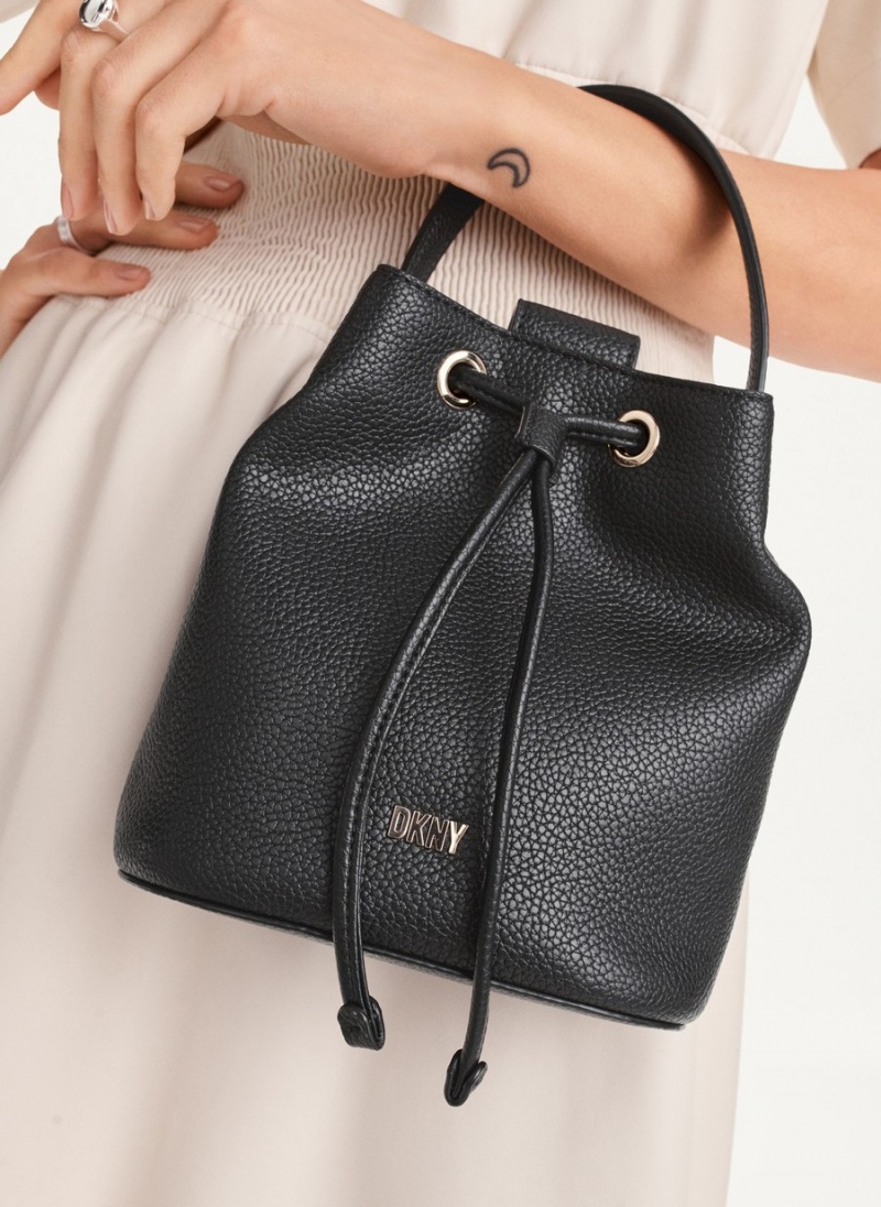 Women's Dkny Inessa Bucket Bags Black | V8953866