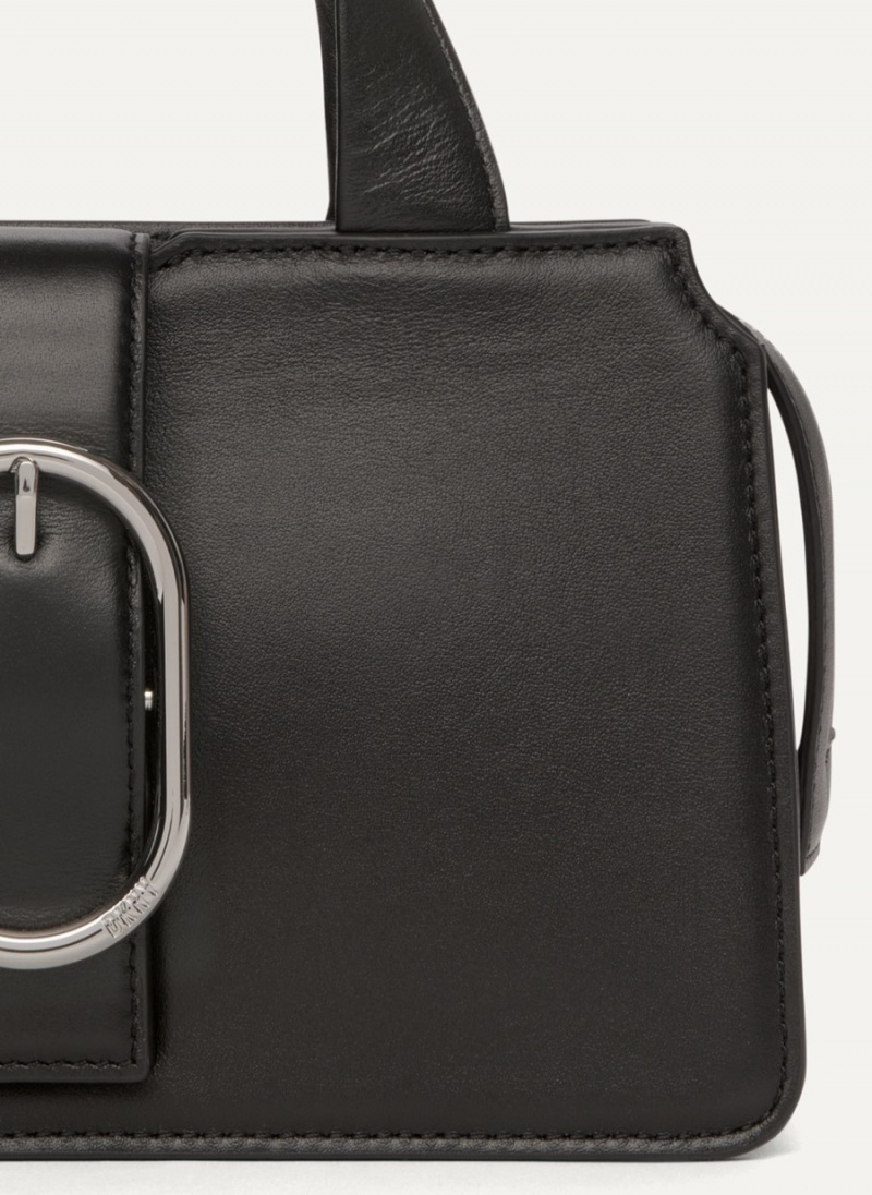 Women's Dkny Inessa Buckle Tote Bags Black | X6196808