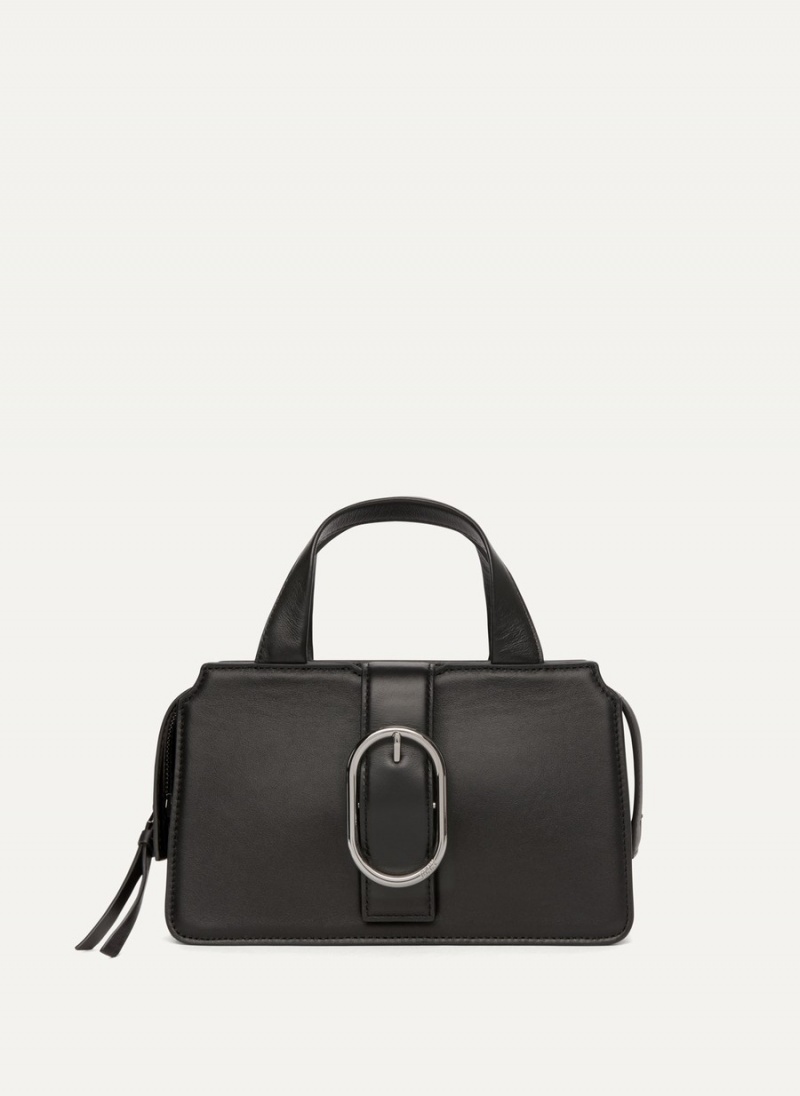 Women\'s Dkny Inessa Buckle Tote Bags Black | X6196808