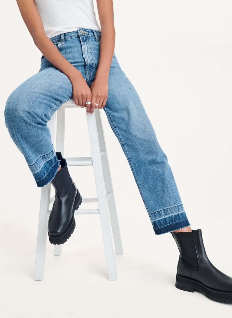 Women's Dkny Kent High Rise Straight Leg Jeans Blue | C6109988