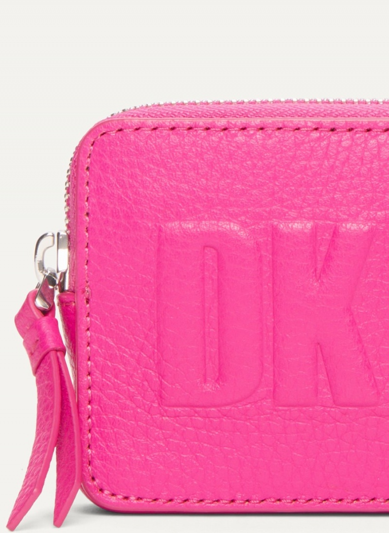 Women's Dkny Keyfob Raised Logo Card Case Pink | W2821378