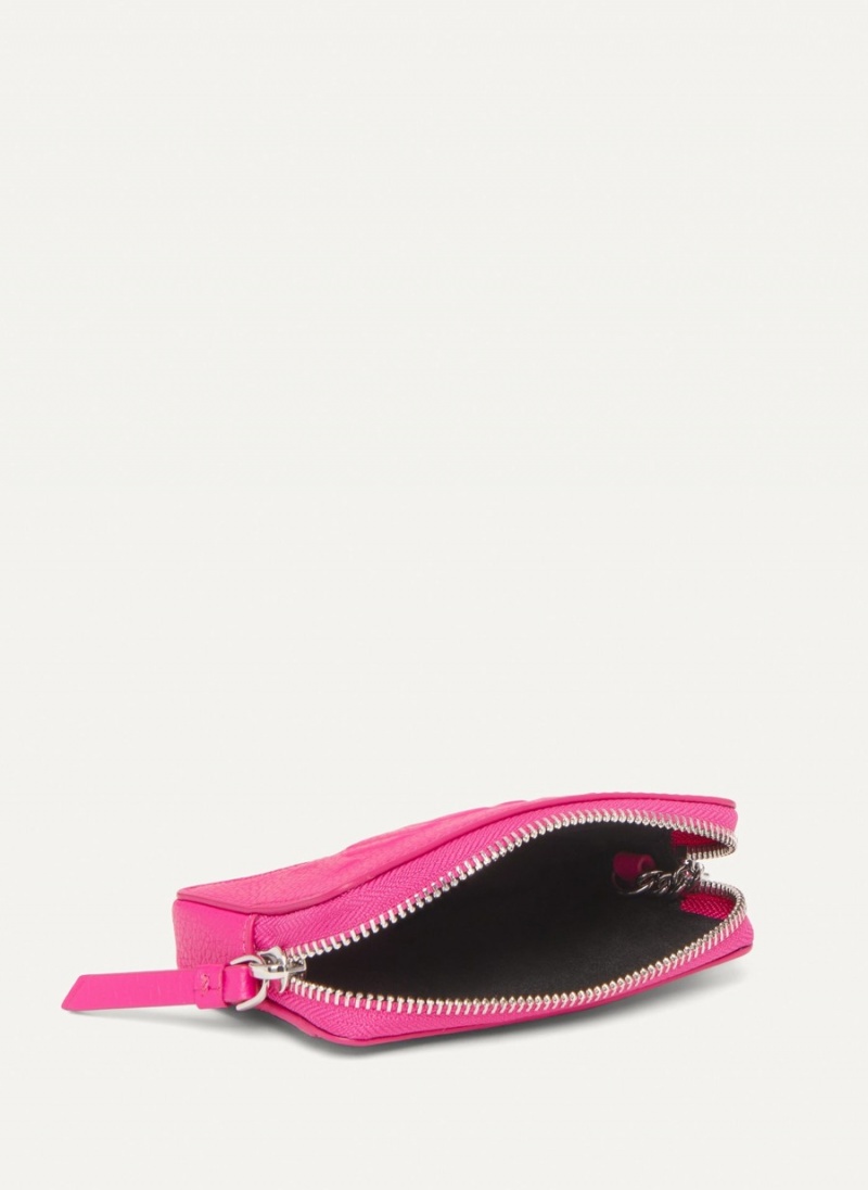 Women's Dkny Keyfob Raised Logo Card Case Pink | W2821378