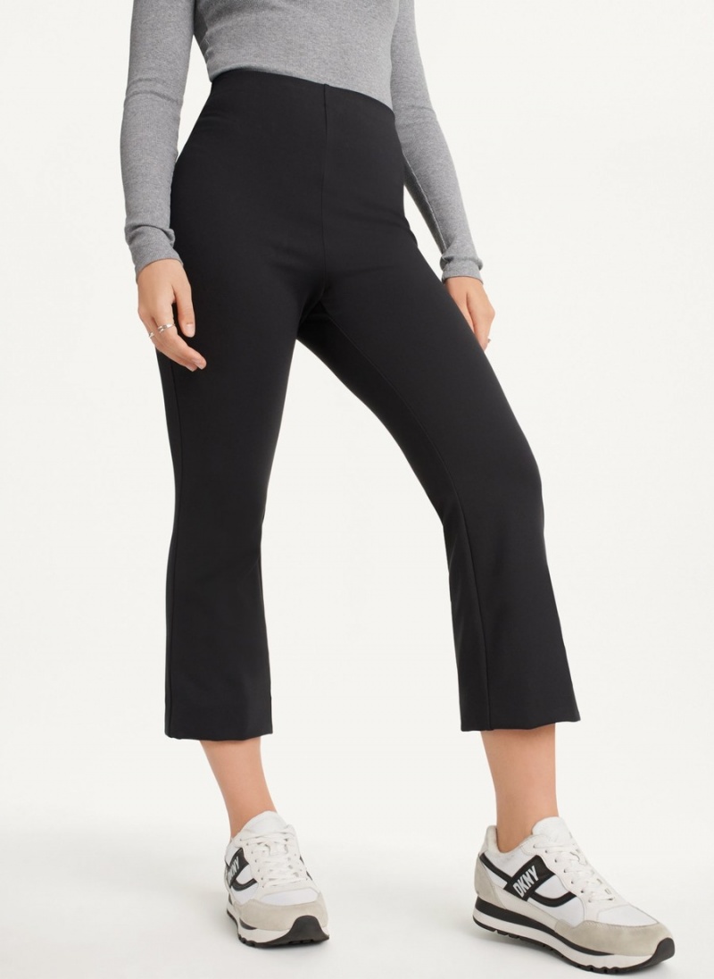 Women's Dkny Kick Flare Crop Pants Black | K5807828