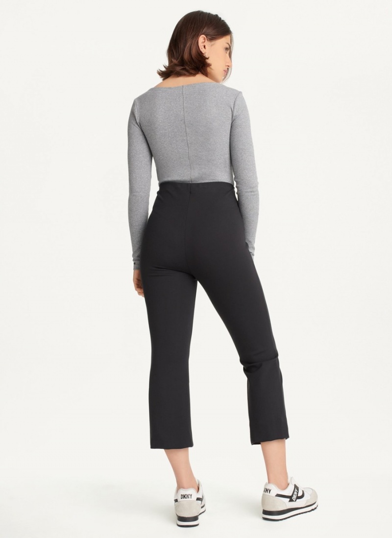Women's Dkny Kick Flare Crop Pants Black | K5807828