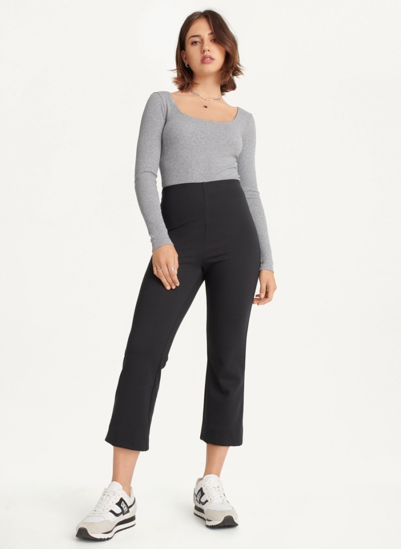 Women\'s Dkny Kick Flare Crop Pants Black | K5807828