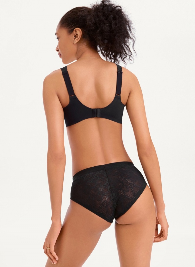 Women's Dkny Lace Comfort Hipster Underwear Black | E8106641