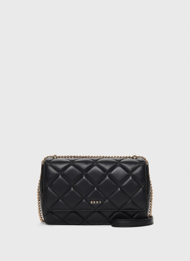 Women's Dkny Lara Large Quilted Shoulder Bags Black | A0837730