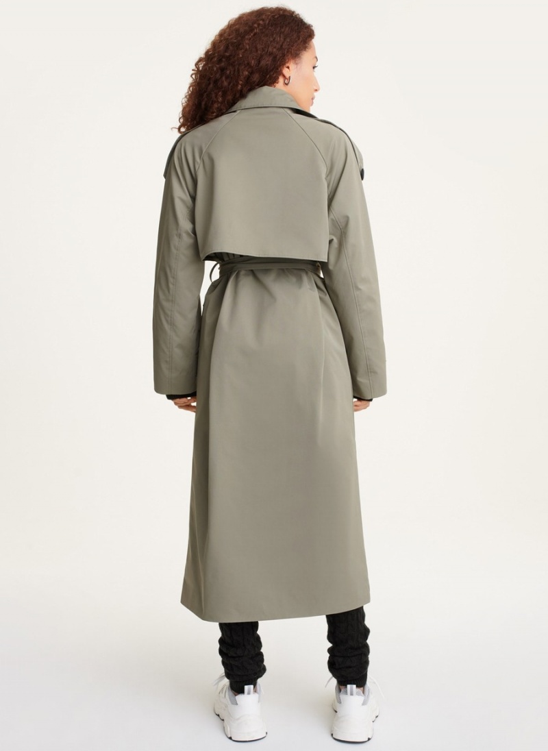 Women's Dkny Lightweight Trench Coat Olive | V9547769