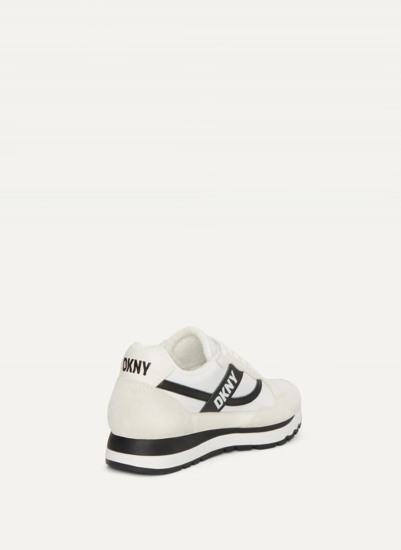 Women's Dkny Logo Retro Sneakers White | S1147944