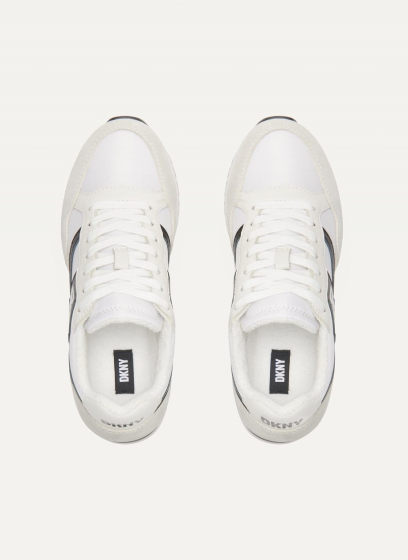 Women's Dkny Logo Retro Sneakers White | S1147944