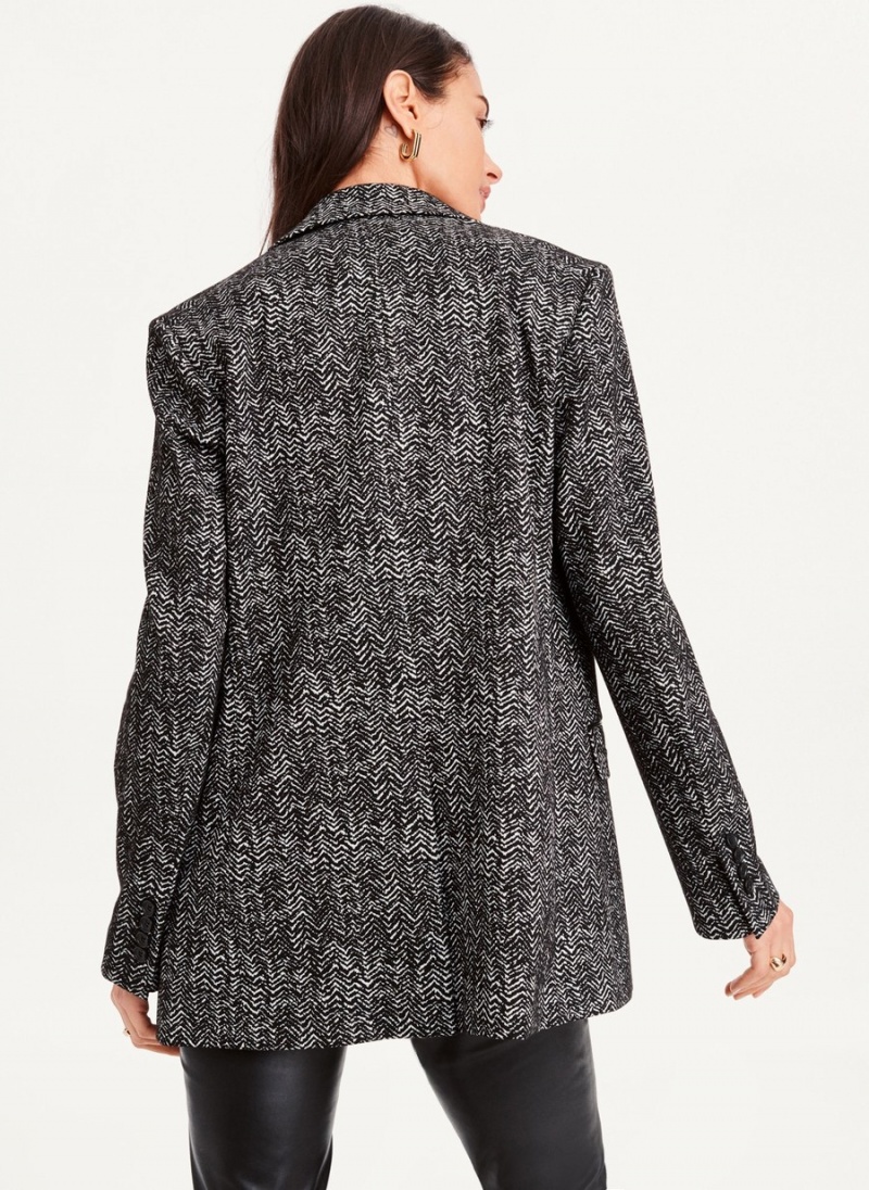 Women's Dkny Long Sleeve Trim Tailored Jackets Black | F6935162