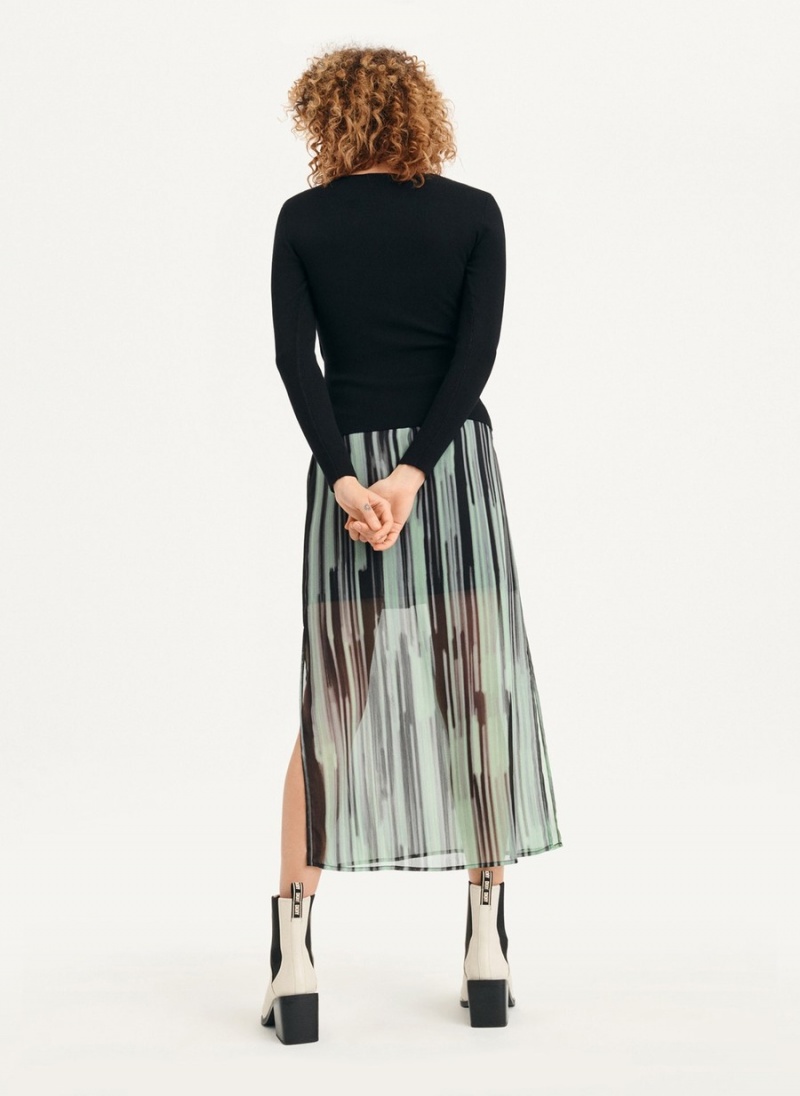 Women's Dkny Long Sleevewrap Cut Out Sweaters Black | V7369495