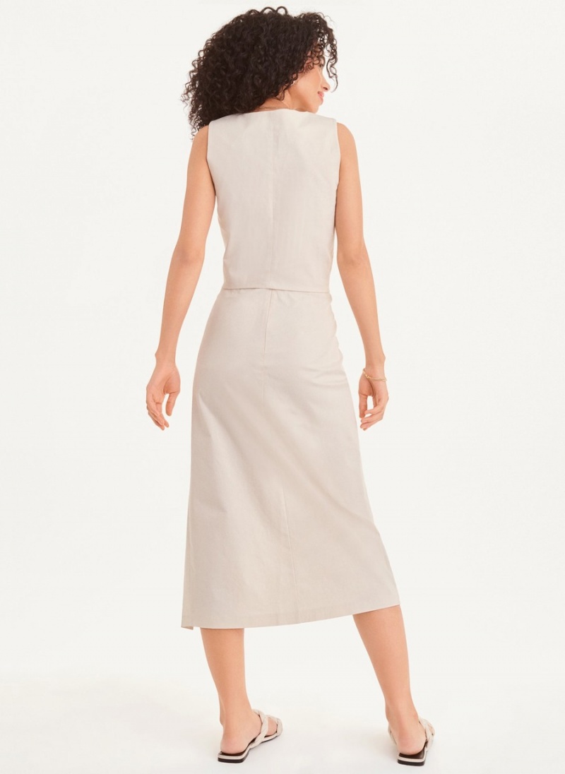 Women's Dkny Long with Slit Skirts White | Q0340876