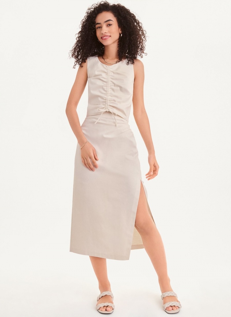 Women\'s Dkny Long with Slit Skirts White | Q0340876