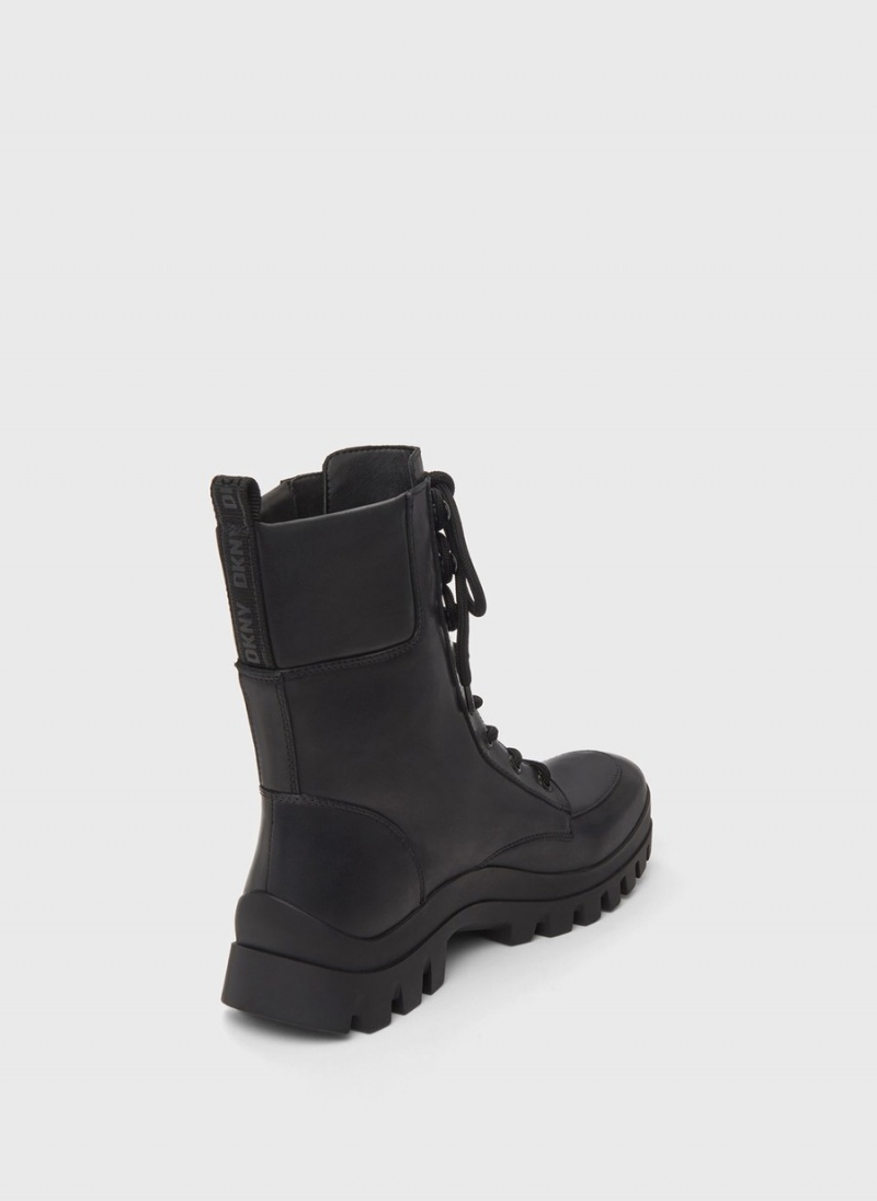 Women's Dkny Lug Sole Combat Boots Black | W1489505
