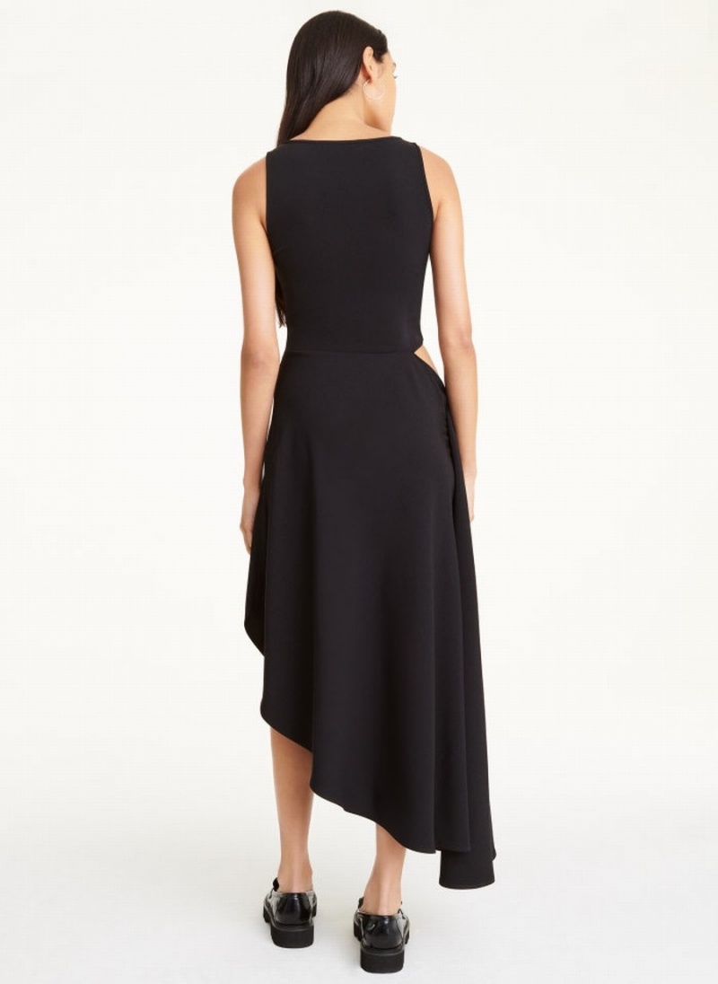 Women's Dkny Maxi Asymmetrical Dress Black | G7957037