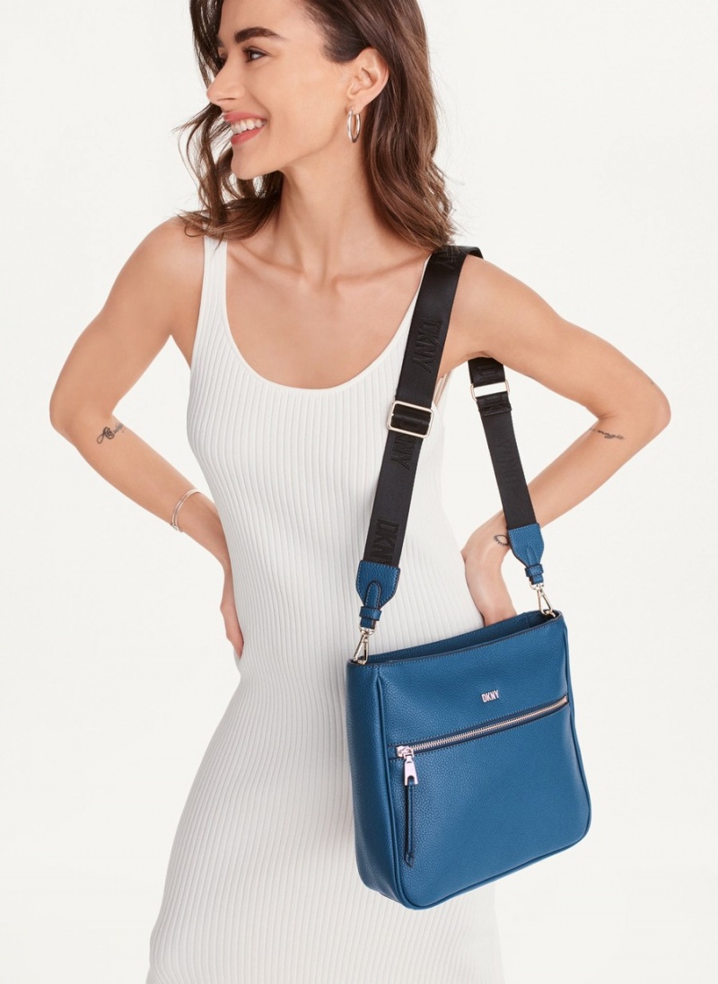 Women\'s Dkny Maxine Messenger Shoulder Bags Blue | H6426201