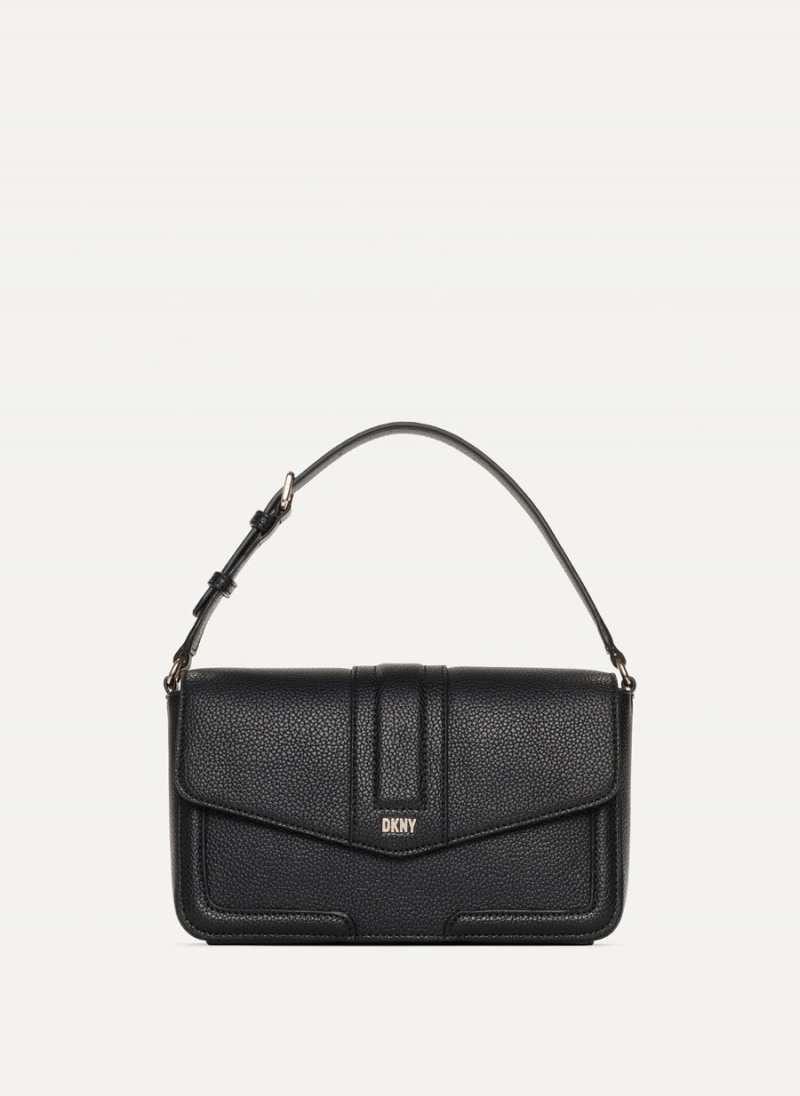 Women\'s Dkny Maxxe Shoulder Flap Crossbody Bags Black | X2007373