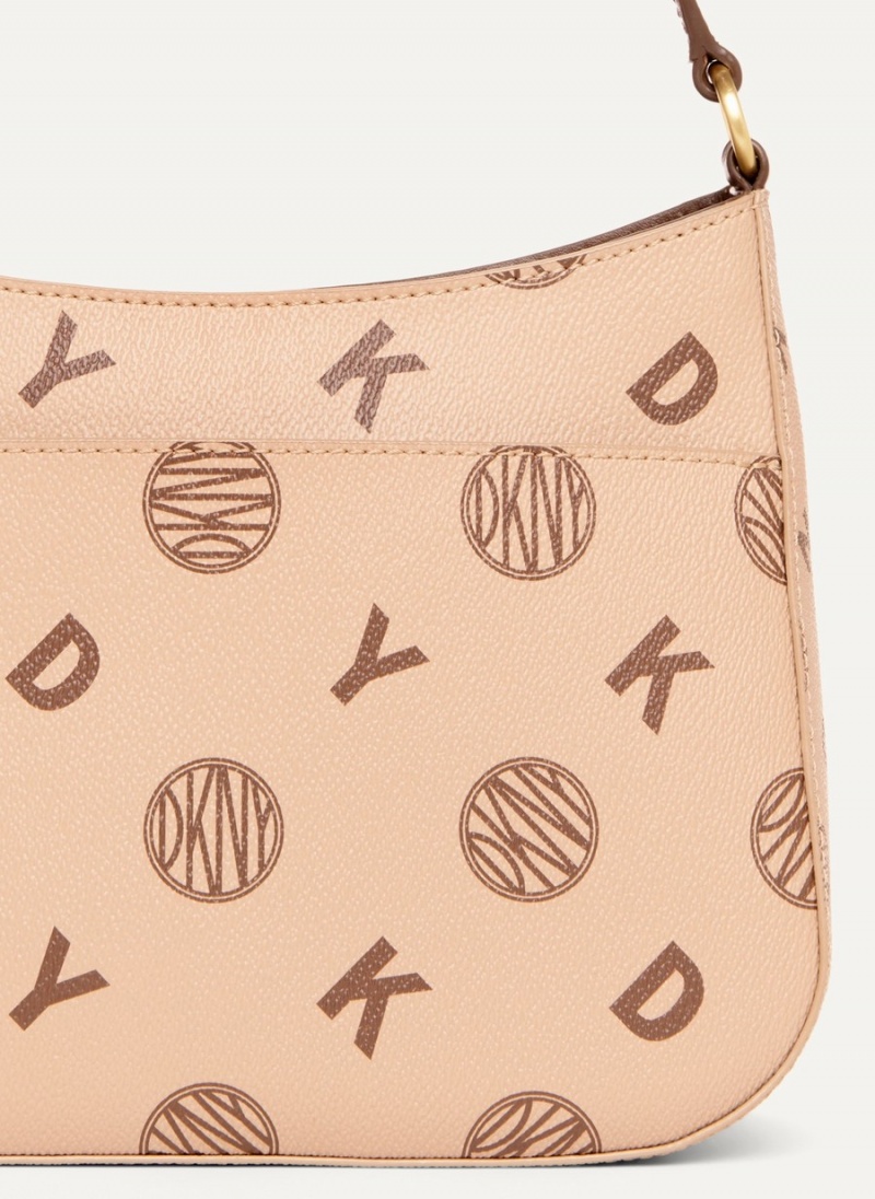 Women's Dkny Medium Shoulder Bags Beige | L7579334
