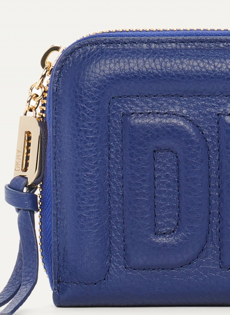 Women's Dkny Metro Continental Zip Around Wallets Blue | Y3076819