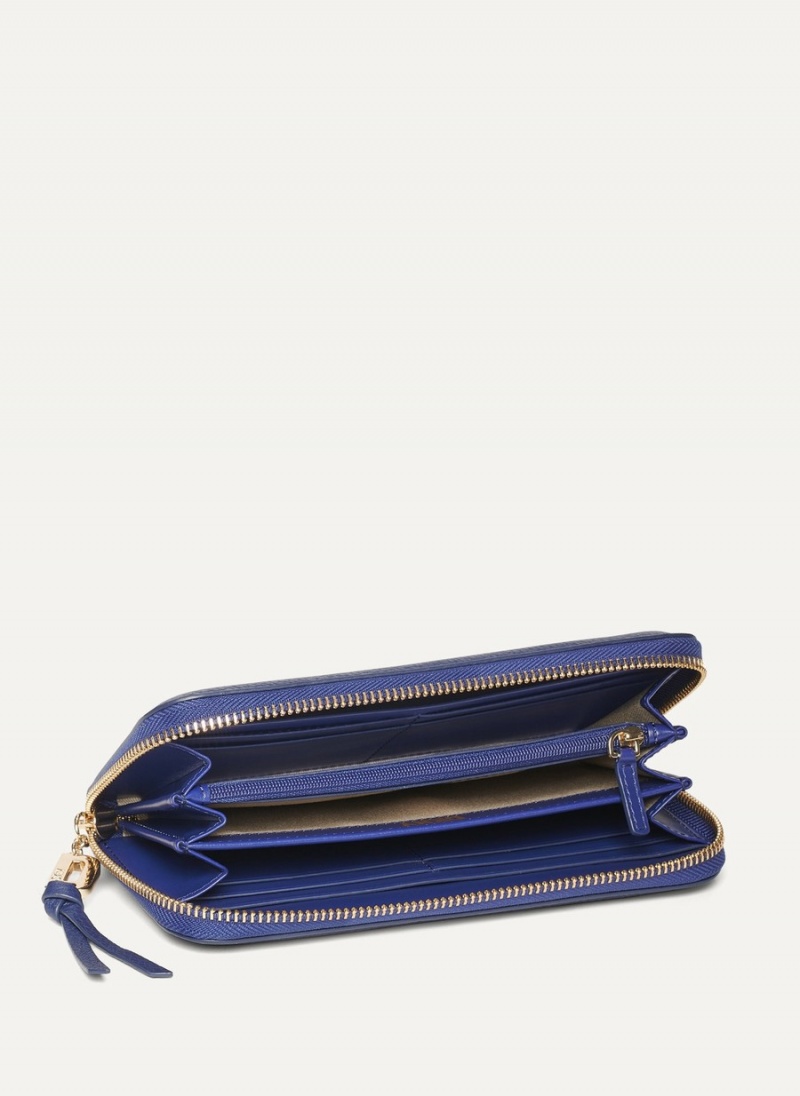 Women's Dkny Metro Continental Zip Around Wallets Blue | Y3076819