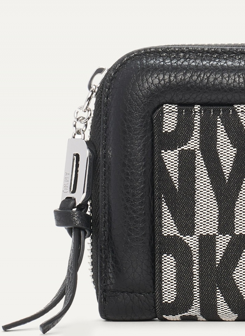 Women's Dkny Metro Continental Zip Around Wallets Black | Y9508379