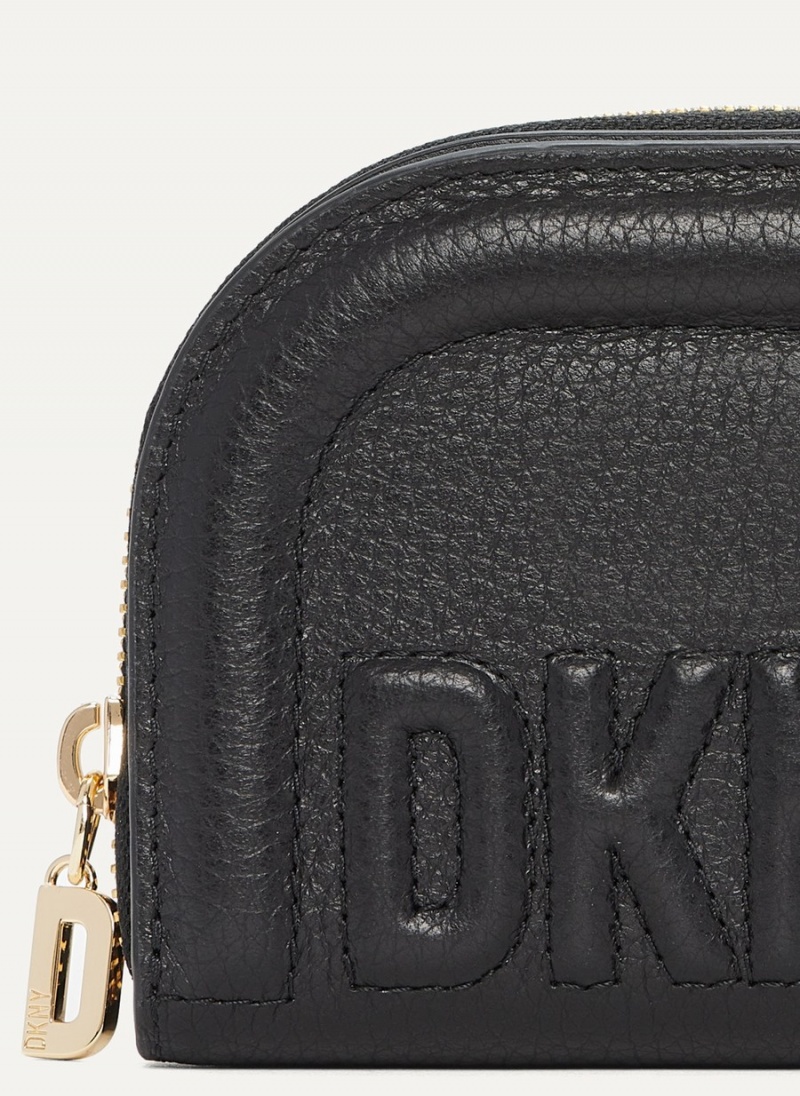 Women's Dkny Metro Half Zip Around Wallets Black | R0917462