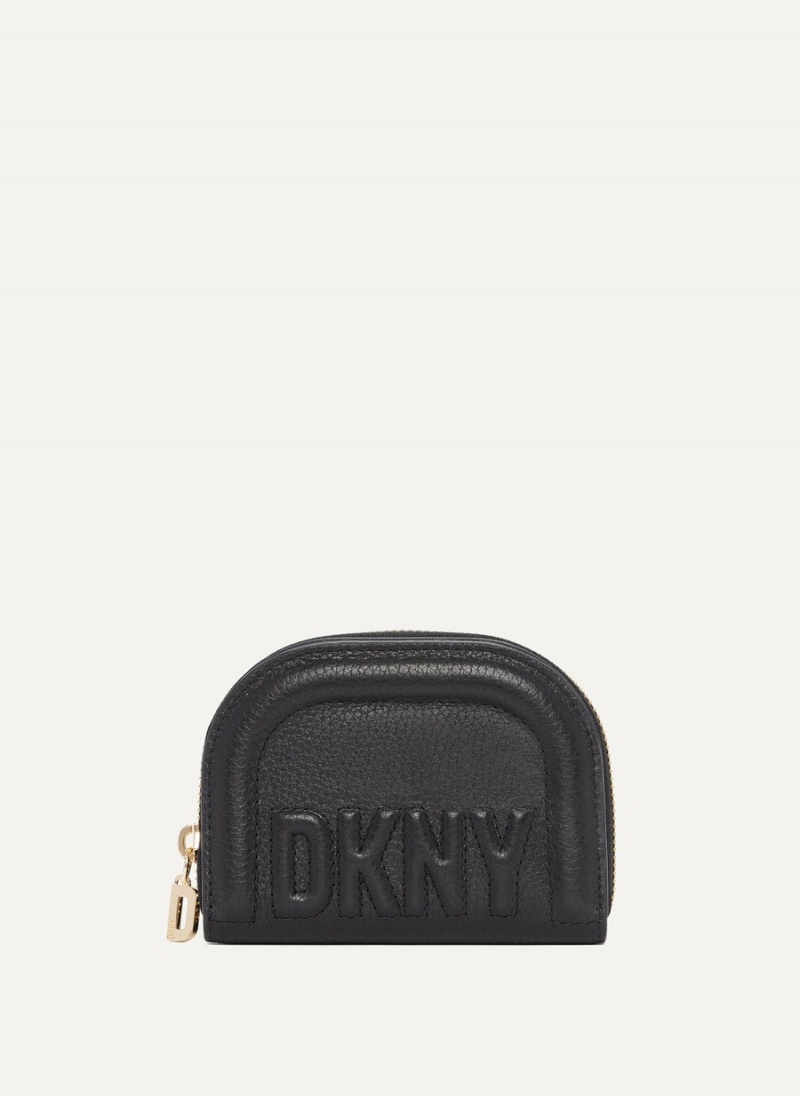 Women\'s Dkny Metro Half Zip Around Wallets Black | R0917462
