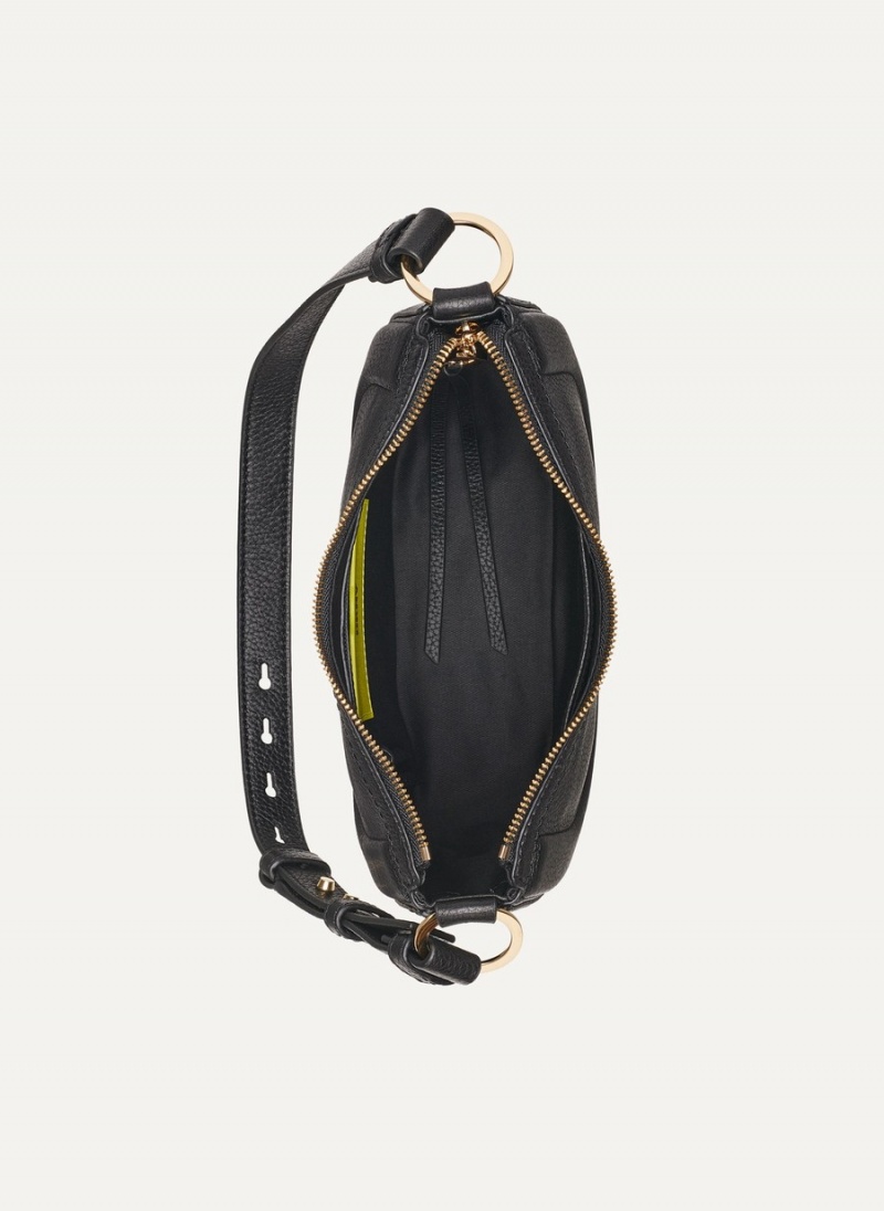Women's Dkny Metro Leather Shoulder Bags Black | V7400600