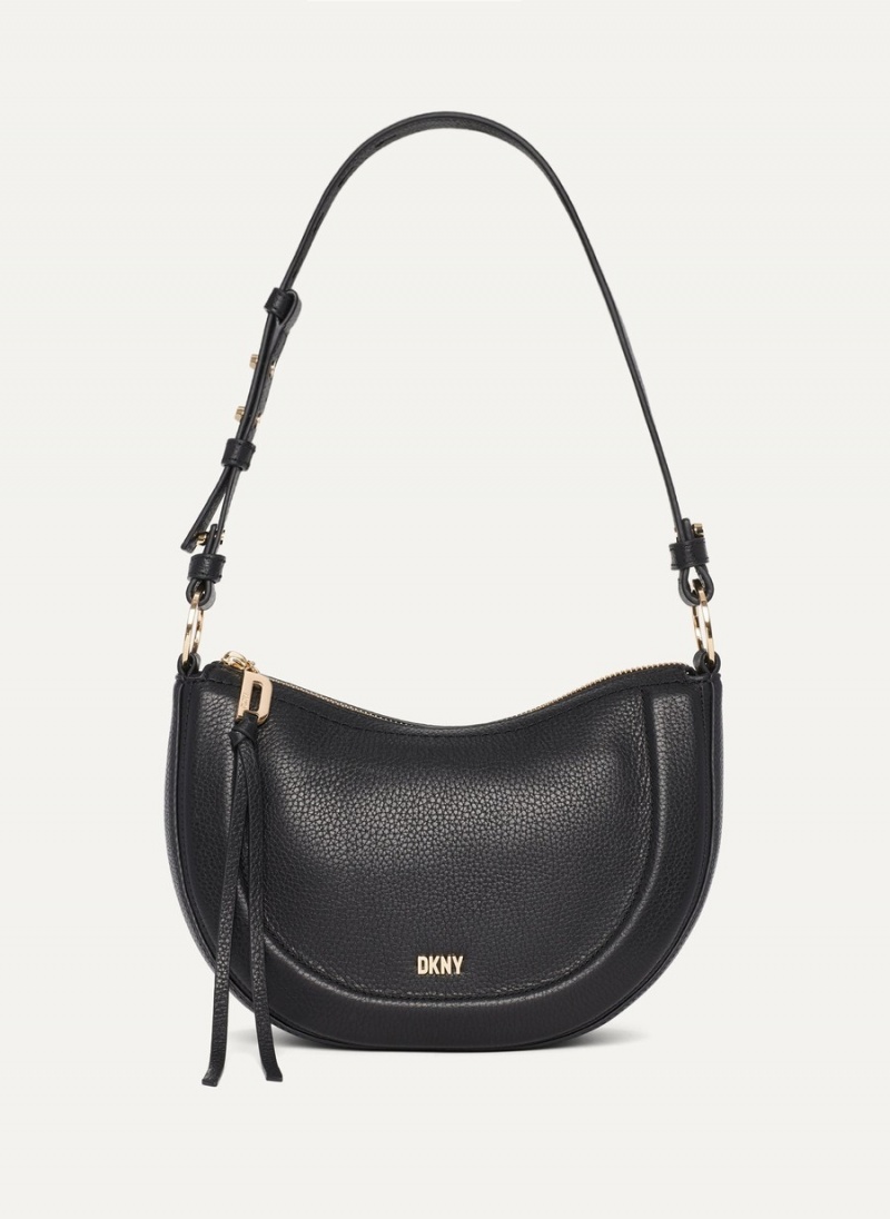 Women\'s Dkny Metro Leather Shoulder Bags Black | V7400600