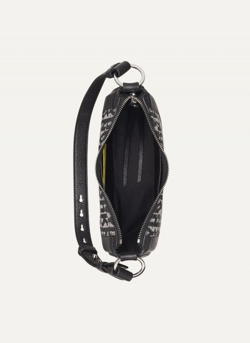 Women's Dkny Metro Logo Hobo Bag Black | P8376561