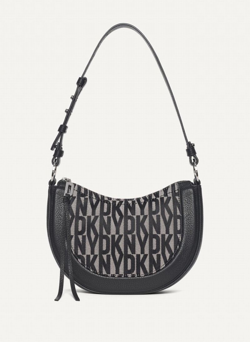 Women's Dkny Metro Logo Shoulder Bags Black | N3392936