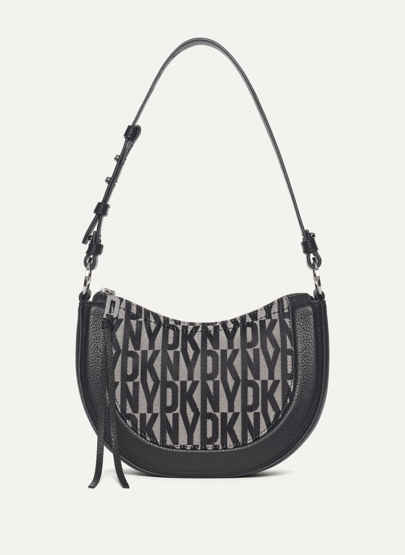 Women\'s Dkny Metro Logo Shoulder Bags Black | N3392936