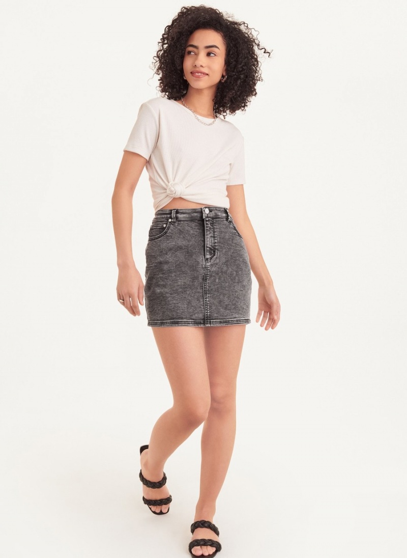 Women's Dkny Micro Mini Denim Skirts Black | A8623700