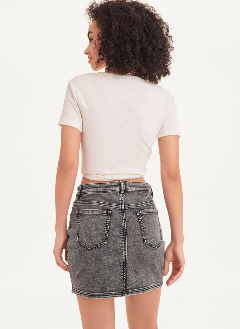 Women's Dkny Micro Mini Denim Skirts Black | A8623700