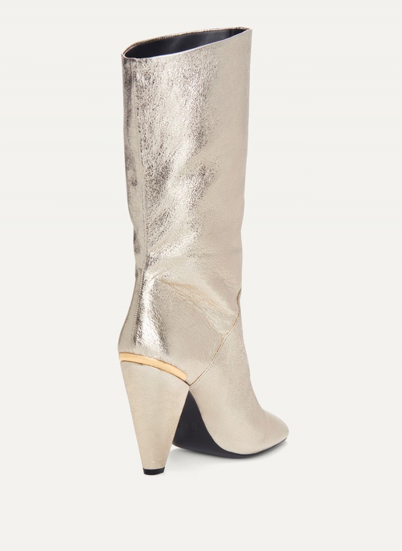 Women's Dkny Mid Slouchy Boots Silver | A7766460